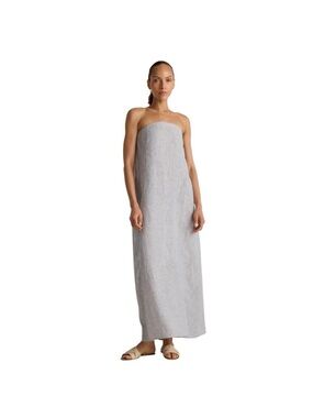 Quince 100% European Linen Strapless Maxi Dress